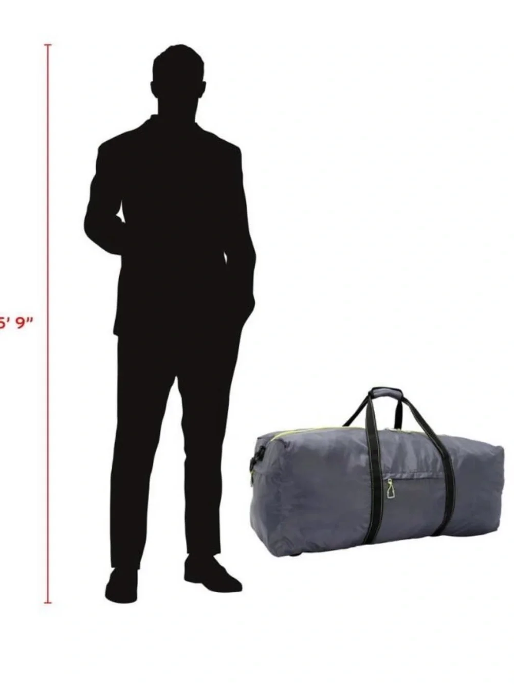 Gray Men’s Duffel Travel Bag with Neon Accent